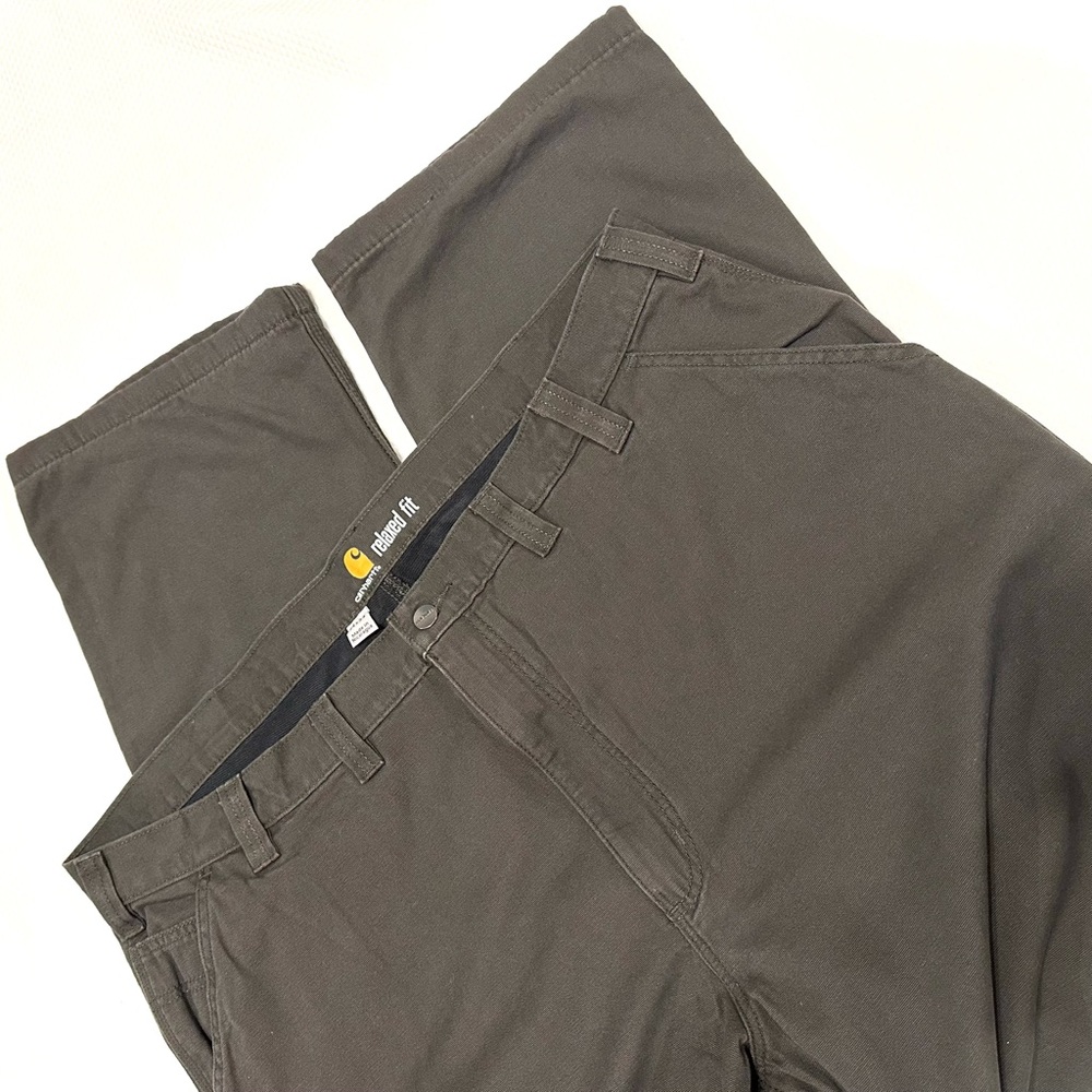 Carhartt NWOT Lined Relaxed Fit Charcoal Gray Canvas Work Wear Rugged Pants